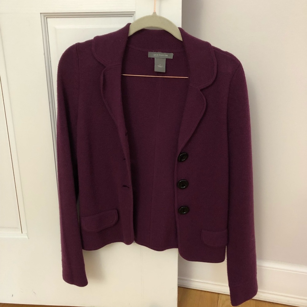 Purple sweater blazer